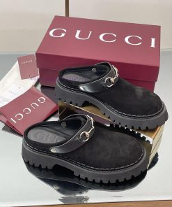 2025 Early Autumn GUCCI Women's Horseneck Buckle M ü Ller Shoes New Grooved Sole Le Fu Shoes La 5mk5bbvl