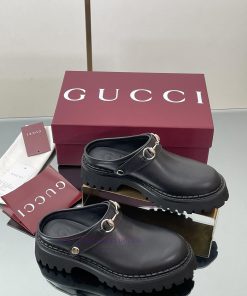 2025 Early Autumn GUCCI Women's Horseneck Buckle M ü Ller Shoes New Grooved Sole Le Fu Shoes La k3nq66ck